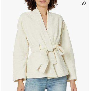 NWT Nordstrom Blank NYC Belted Kimono Fall Jacket Ivory Size Small